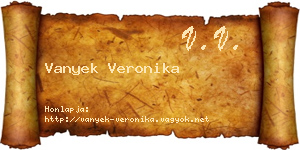 Vanyek Veronika névjegykártya